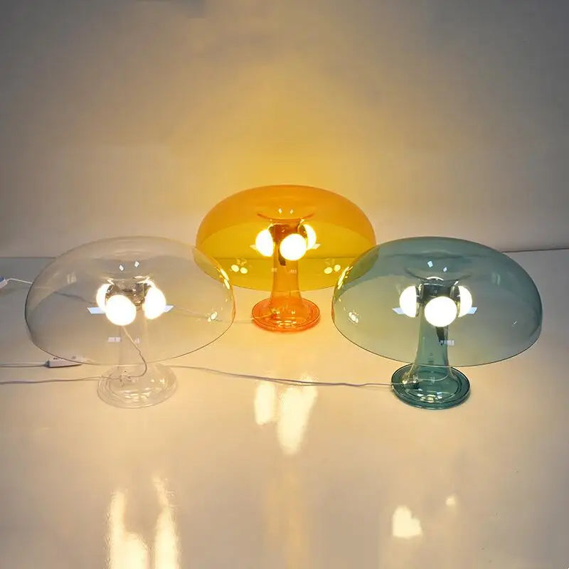 Vintage Transparent Mushroom Bedside Lamp