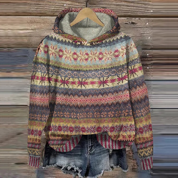 Women’s Knitted Hoodie Sweater | Colorful and Warm for Cold Days