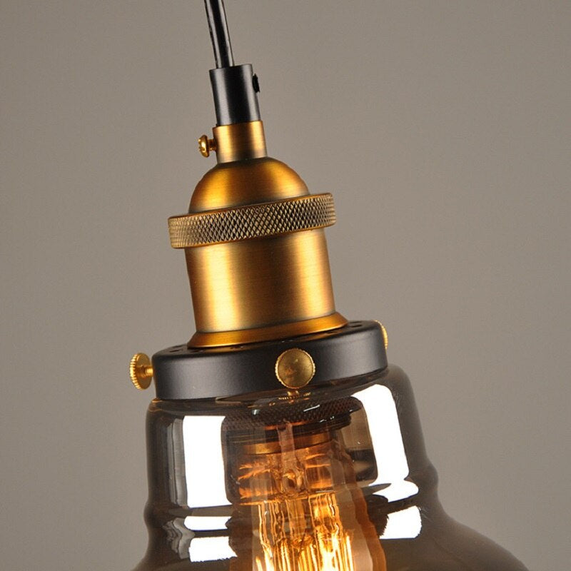 Retro Glass Pendant Light | Art Deco Hanging Lamp Fixture