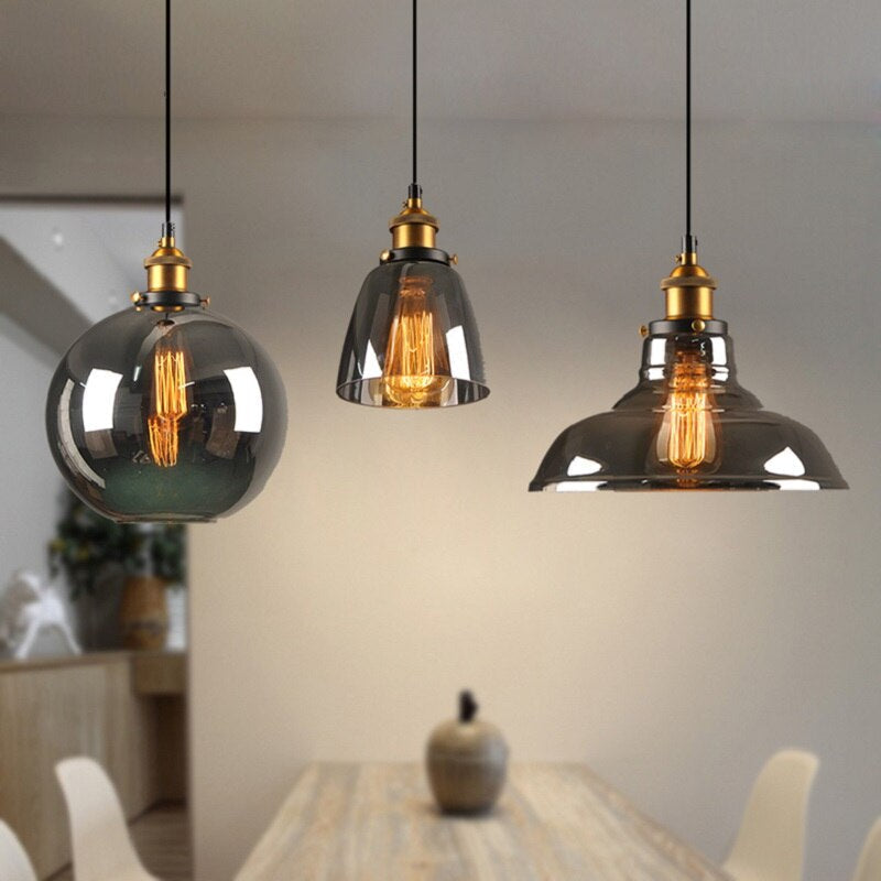 Retro Glass Pendant Light | Art Deco Hanging Lamp Fixture