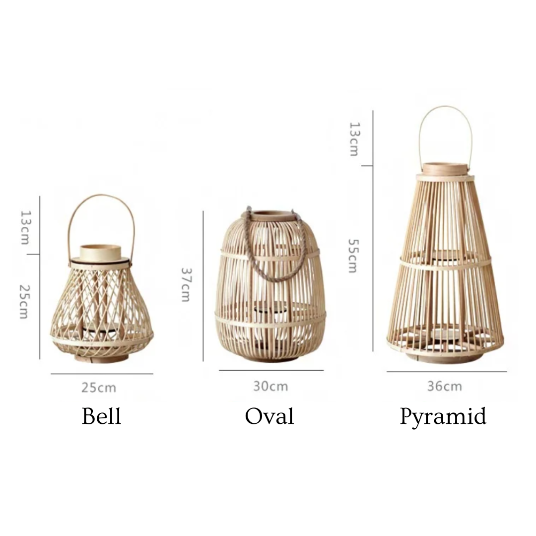 Rattan Bamboo Lanterns – Unique Decorative Lighting for Living Room, Bedroom, and Outdoor Spaces
