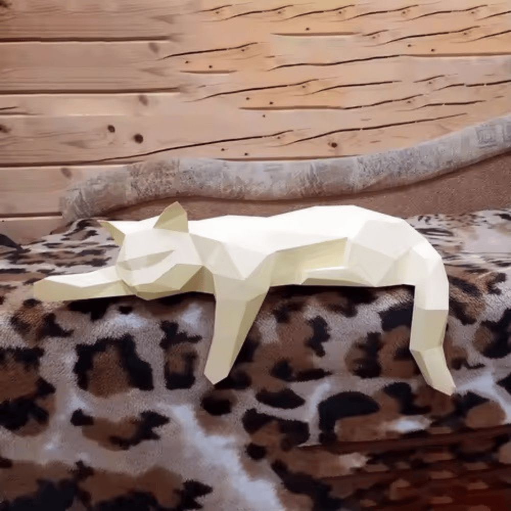 Geometric Cat Statue | Minimalist Modern Home Decoration