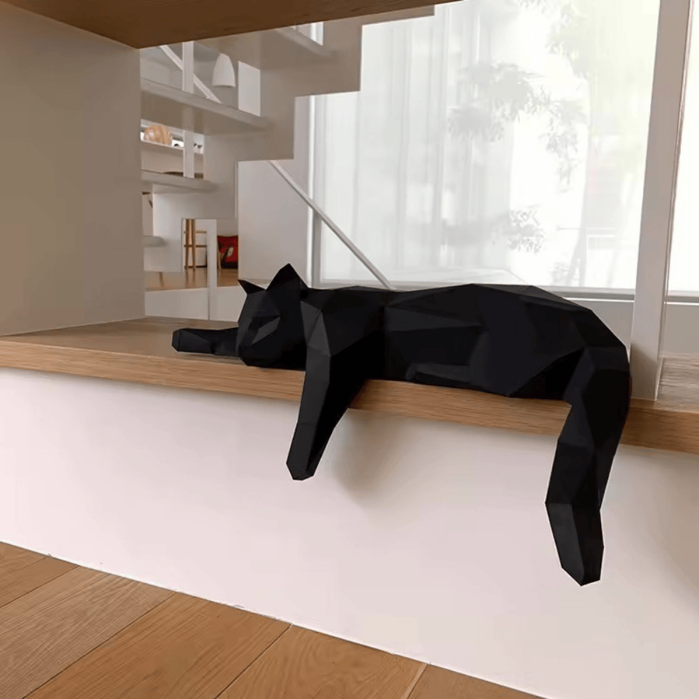 Geometric Cat Statue | Minimalist Modern Home Decoration