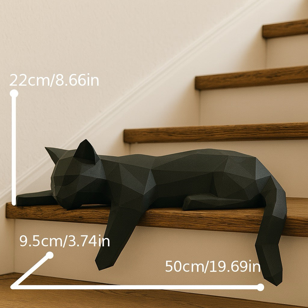 Geometric Cat Statue | Minimalist Modern Home Decoration