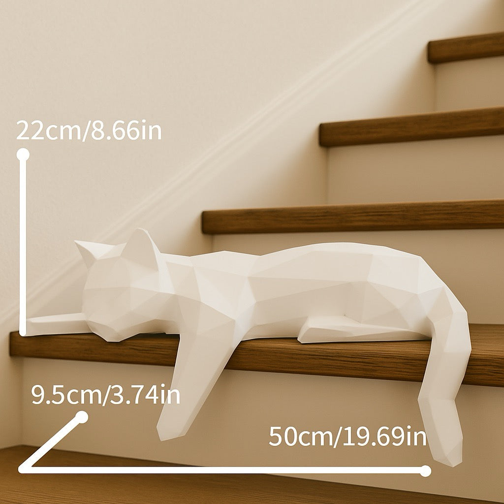 Geometric Cat Statue | Minimalist Modern Home Decoration
