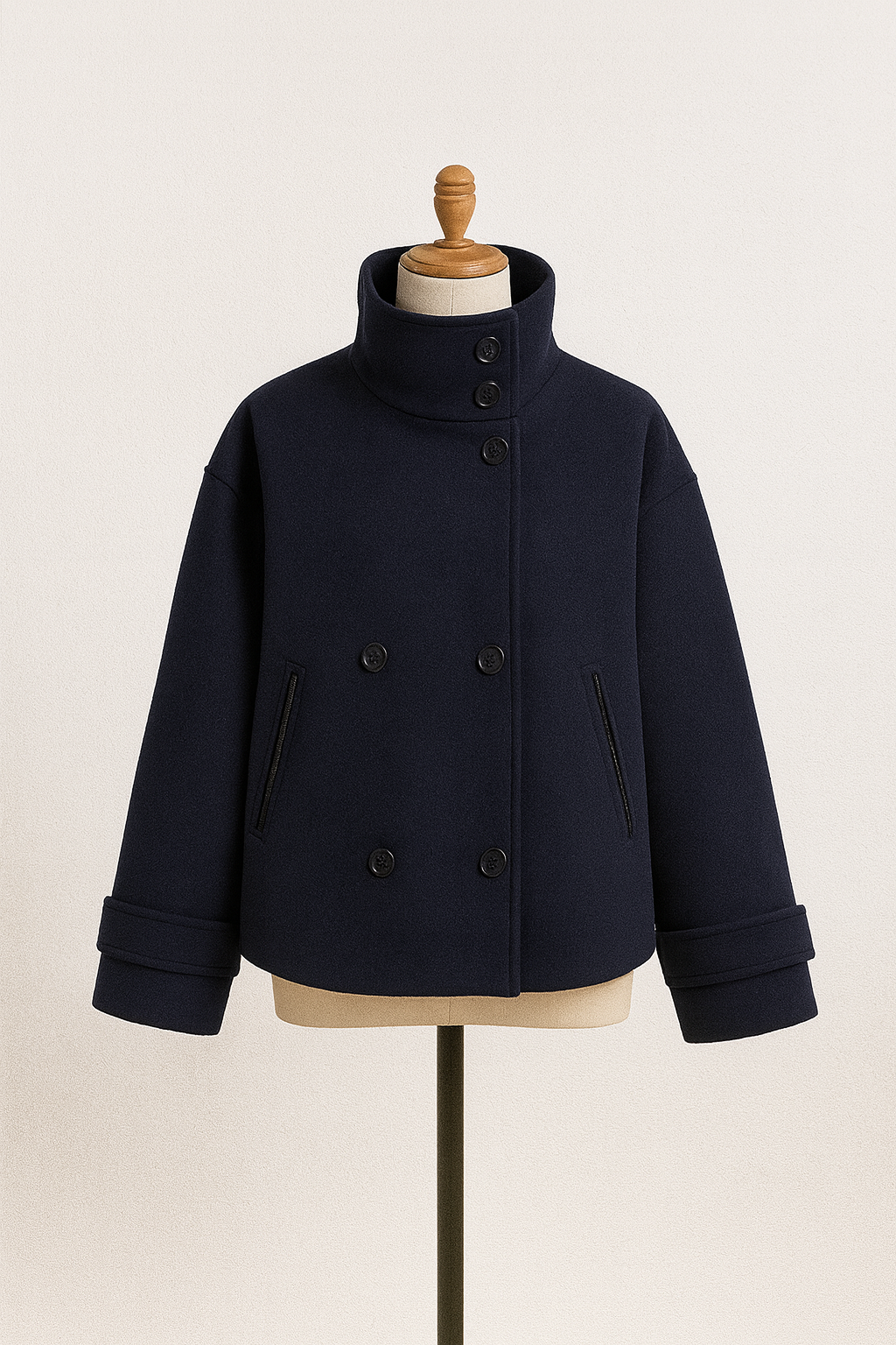 Chic Double-Breasted Short Coat for Women | Modern Winter Outerwear
