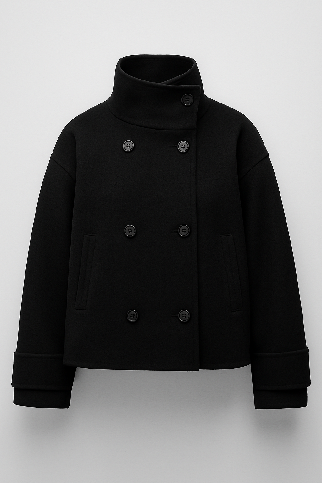 Chic Double-Breasted Short Coat for Women | Modern Winter Outerwear