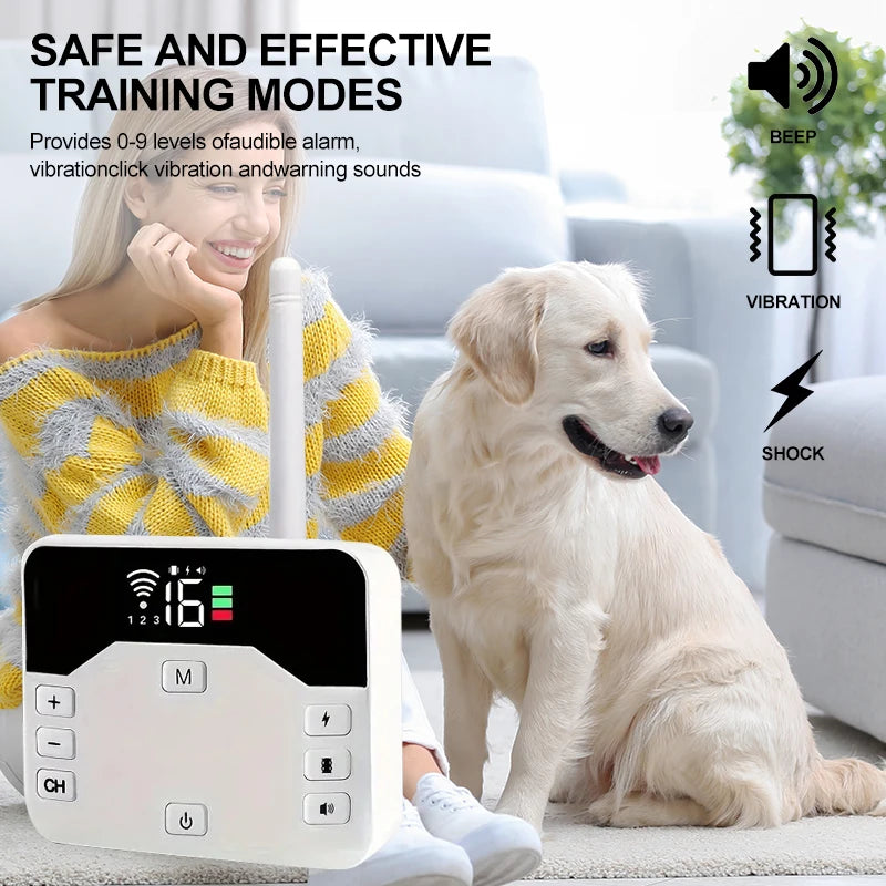 2-in-1 Wireless Fence & Training Collar for Dogs