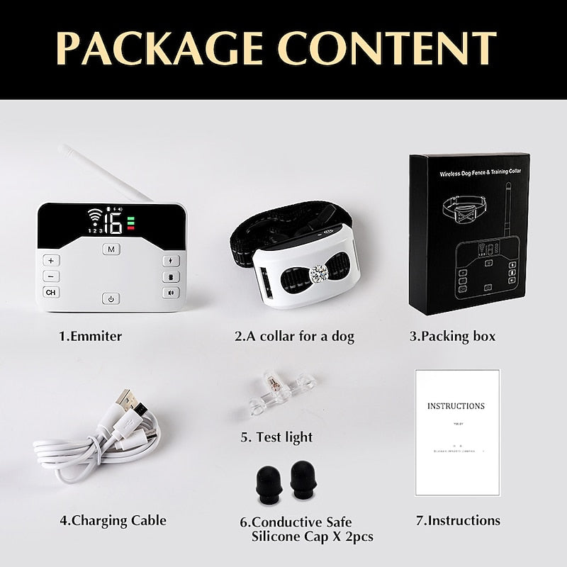 2-in-1 Wireless Fence & Training Collar for Dogs