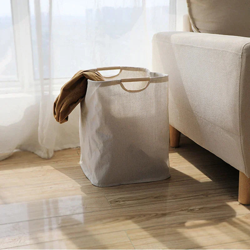 Japanese Style Cotton & Linen Laundry Basket