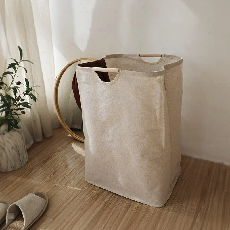Japanese Style Cotton & Linen Laundry Basket