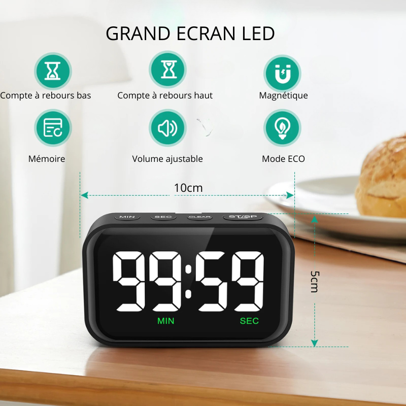 Digital Display Clock | Large LED Screen with Timer Mode