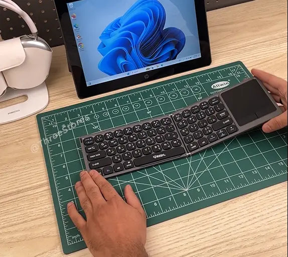 Foldable Wireless Keyboard with Touchpad | Portable and Compact