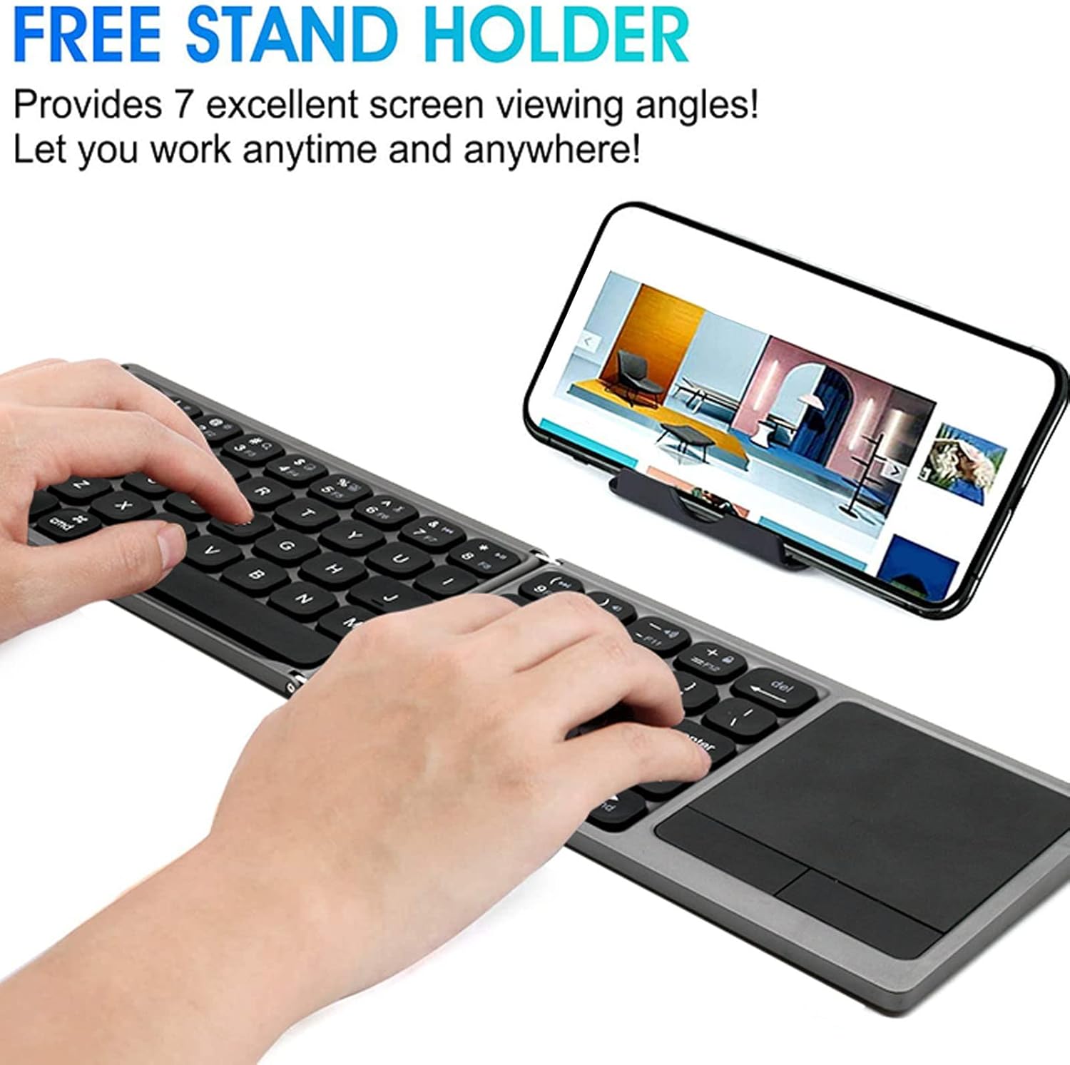 Foldable Wireless Keyboard with Touchpad | Portable and Compact