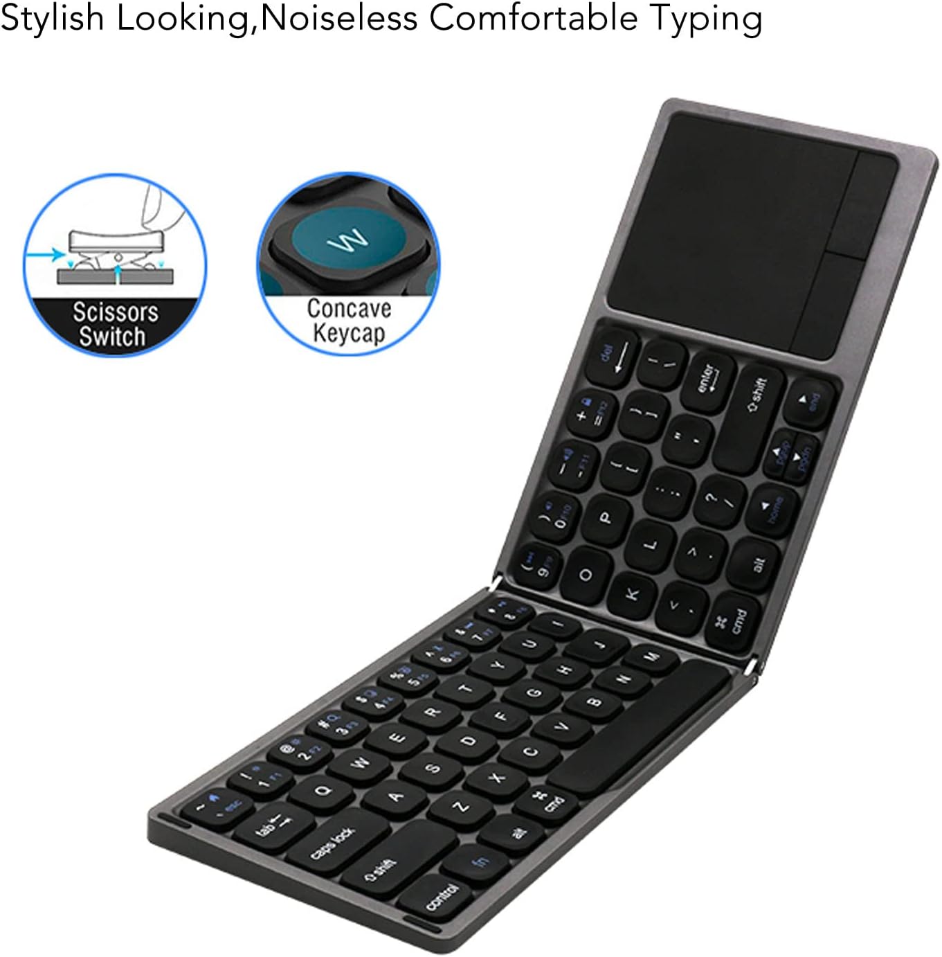 Foldable Wireless Keyboard with Touchpad | Portable and Compact