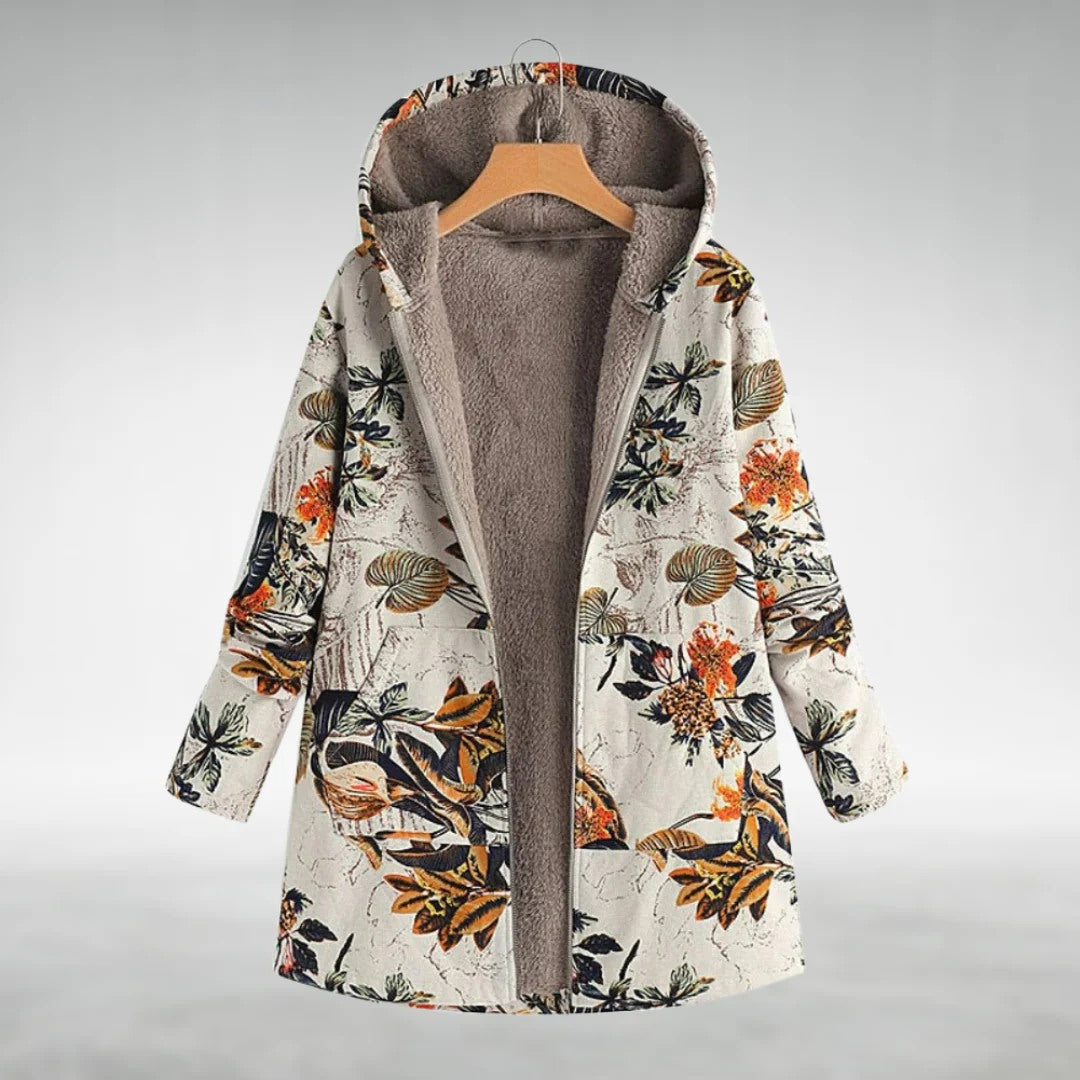 Floral Print Women’s Coat | Hooded Casual Outerwear