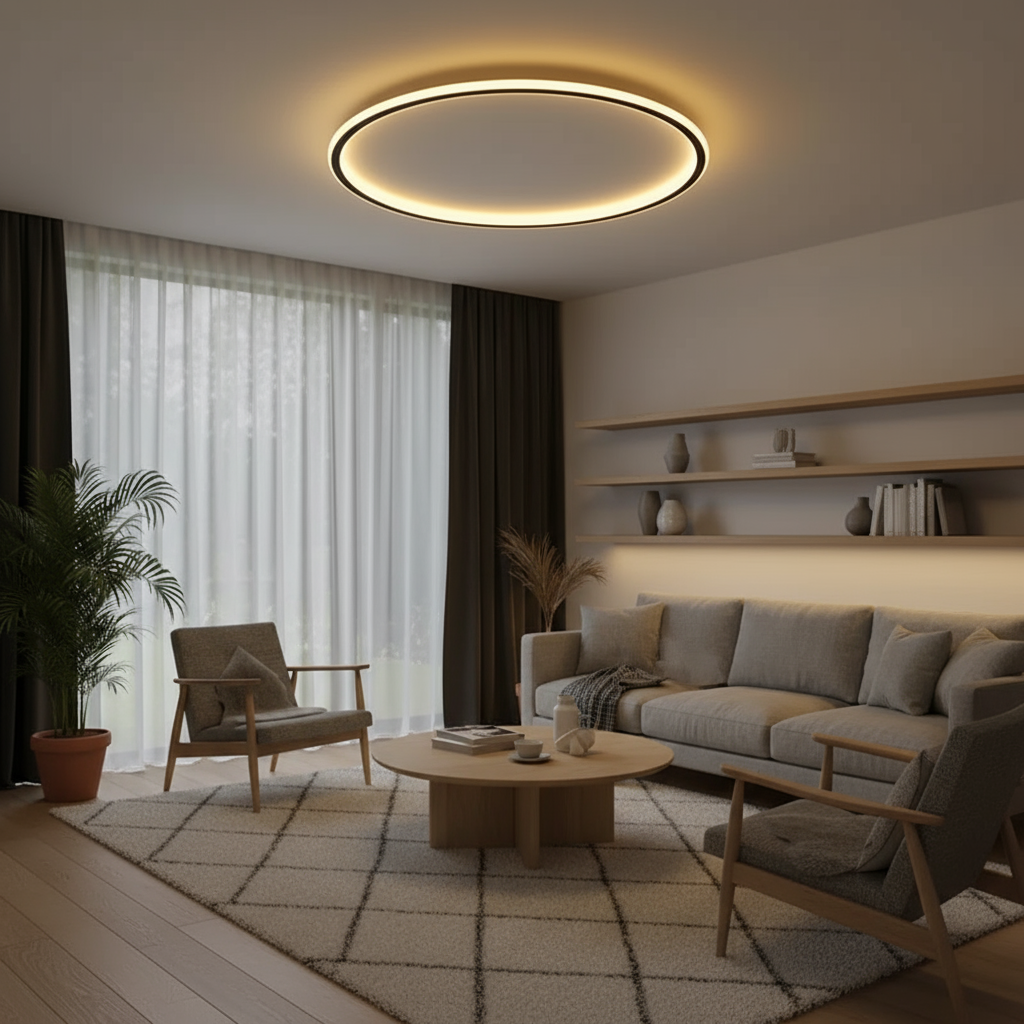 Modern Circular Ceiling Light | Living Room Flush Mount Lamp
