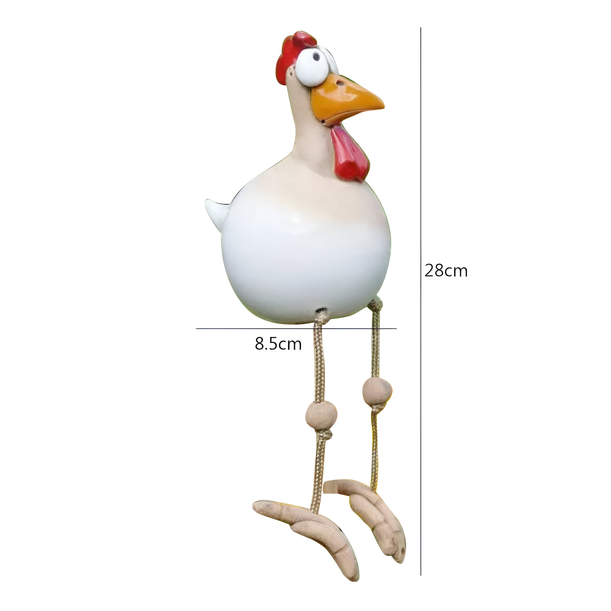 Funny Garden Chicken with Dangling Legs – Outdoor Decorative Ornament