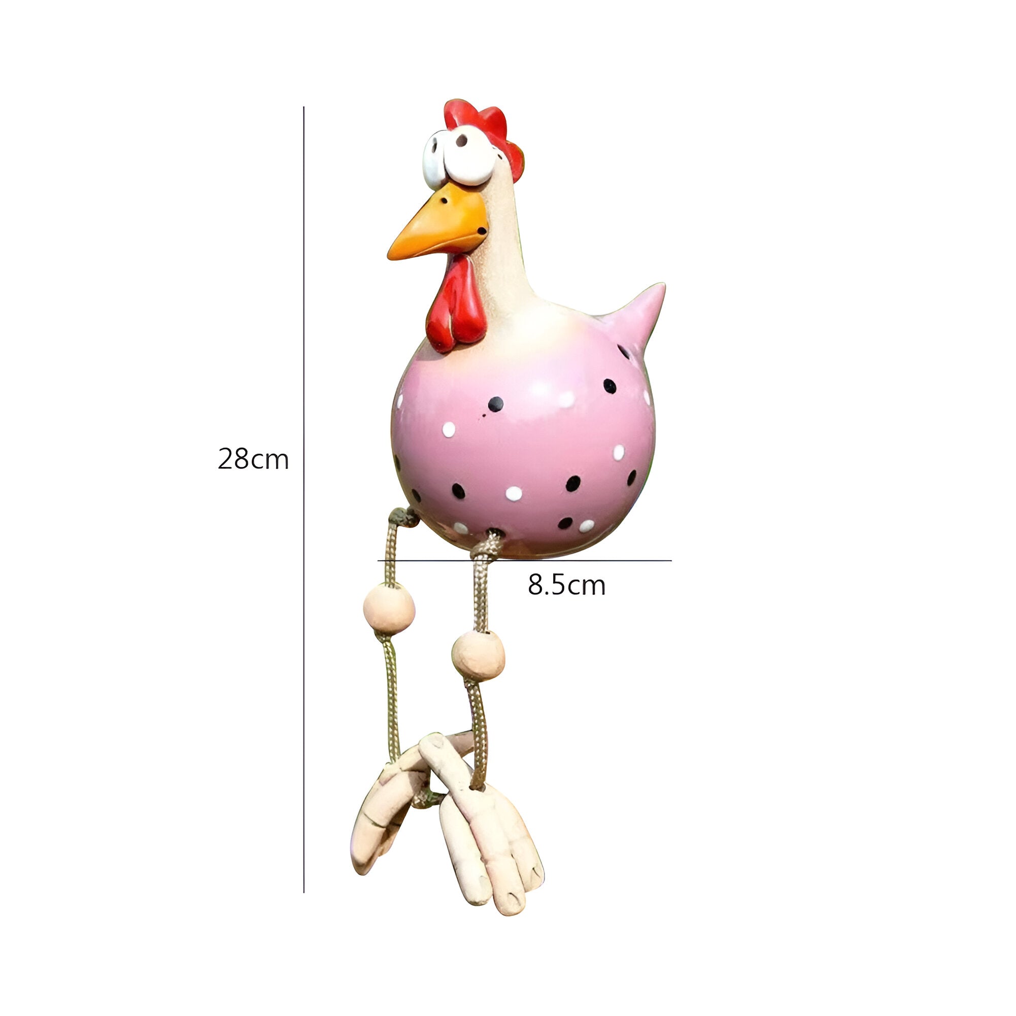 Funny Garden Chicken with Dangling Legs – Outdoor Decorative Ornament