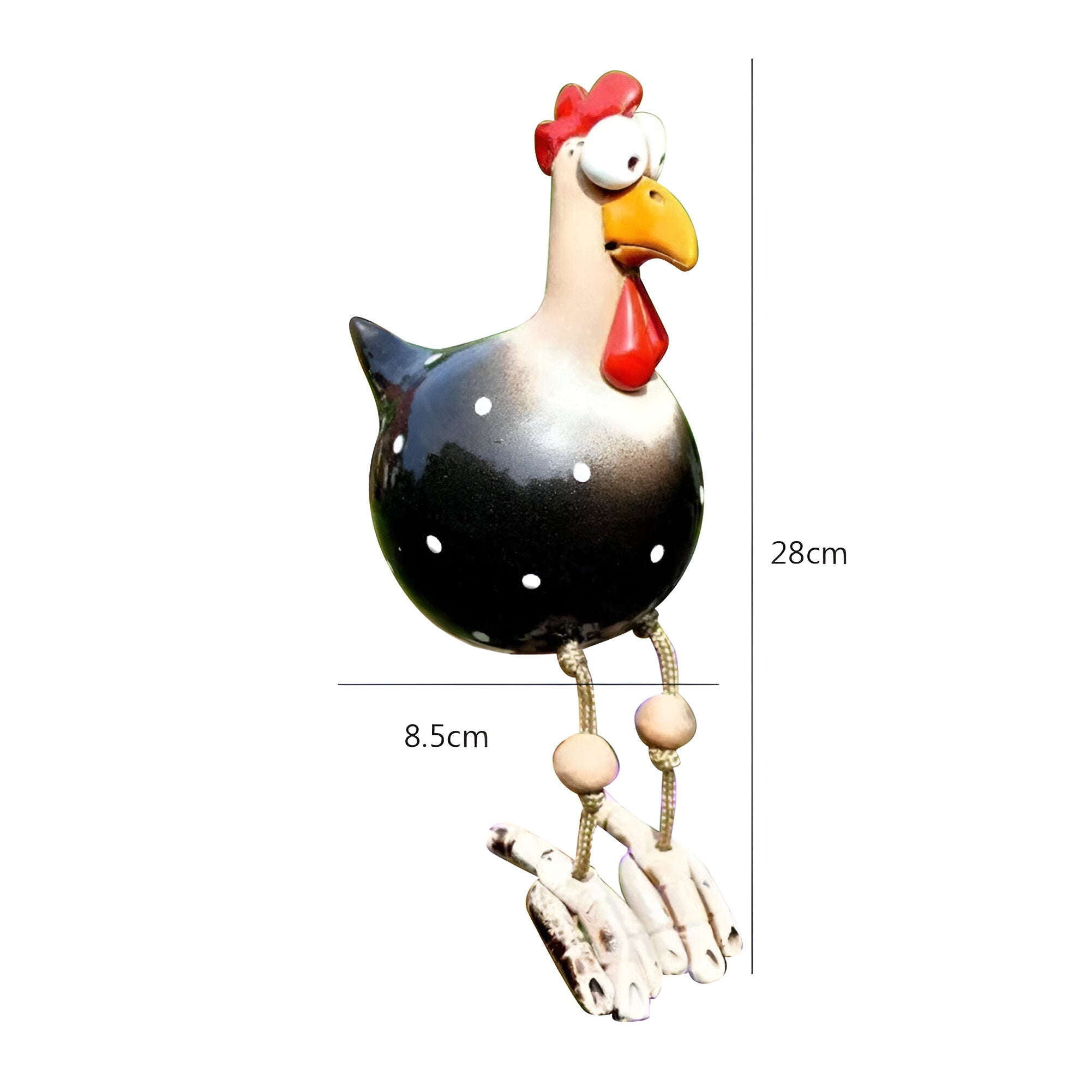 Funny Garden Chicken with Dangling Legs – Outdoor Decorative Ornament