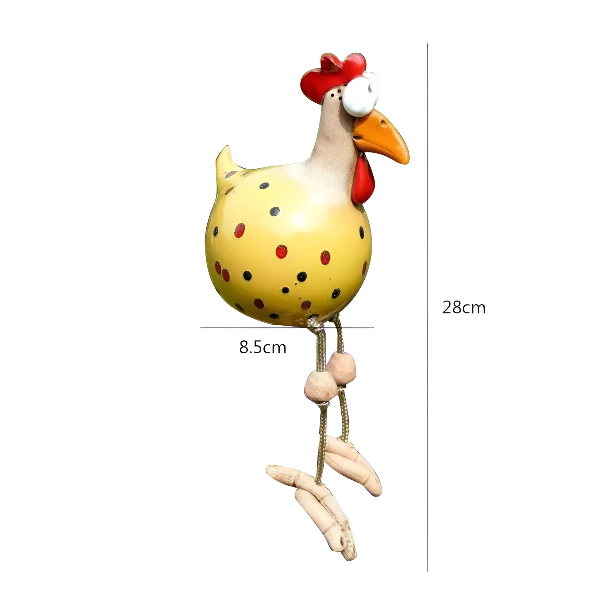 Funny Garden Chicken with Dangling Legs – Outdoor Decorative Ornament
