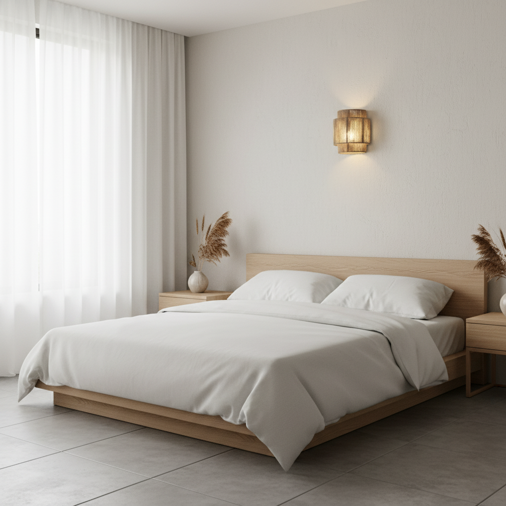 Rustic Hemp Wall Light | Boho Style Woven Rope Lamp