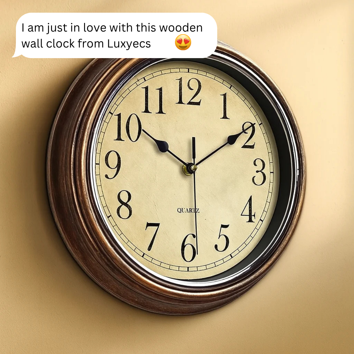 Luxyecs | Classic Wooden Wall Clock – Silent & Timeless Elegance