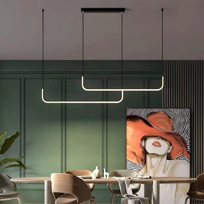 Modern Linear Pendant Light | Minimalist LED Hanging Lamp