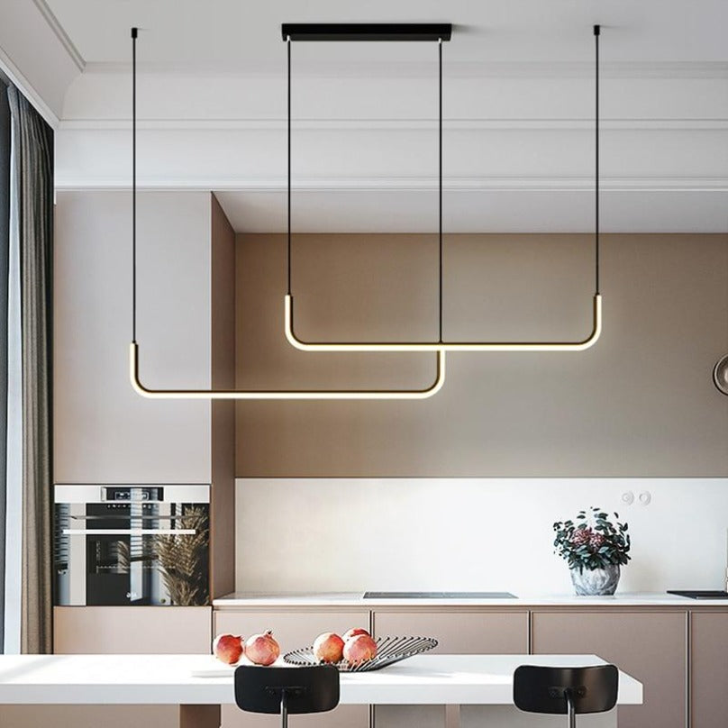 Modern Linear Pendant Light | Minimalist LED Hanging Lamp