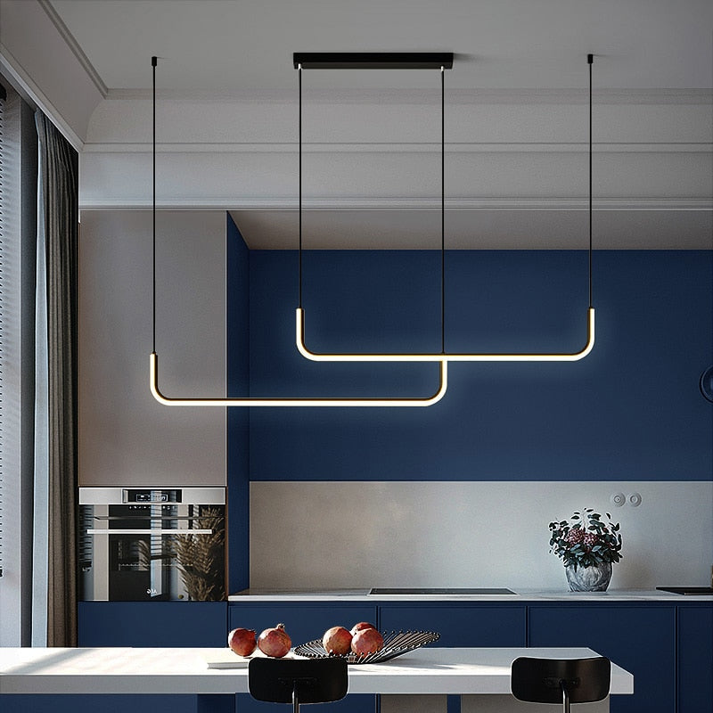 Modern Linear Pendant Light | Minimalist LED Hanging Lamp