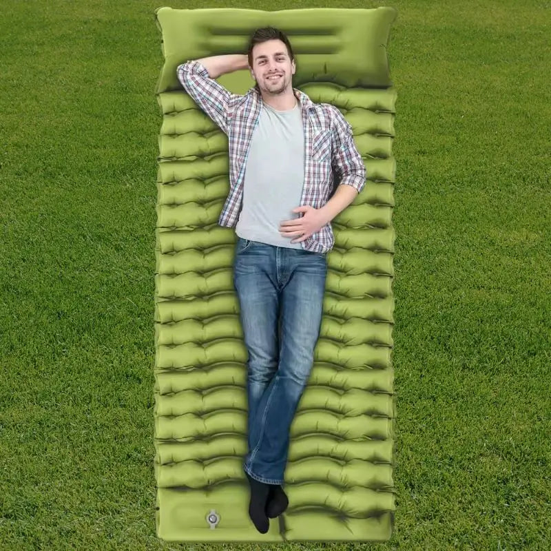 Super Thick 4-Inch Camping Bed with Built-In Pillow & Pump for Hiking