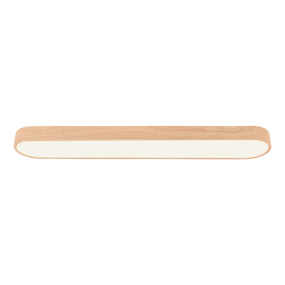 Nordic Light LED Ceiling Flush Mount | Oval Shape with Wood Accent