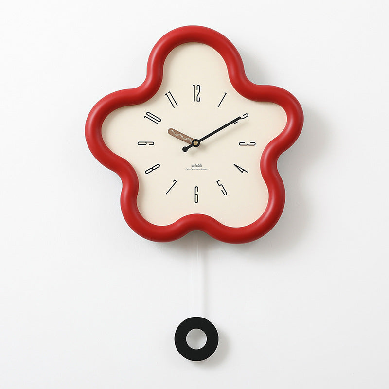 Flower Pendulum Clock | 3D Design Wall Clock for Bedroom Style