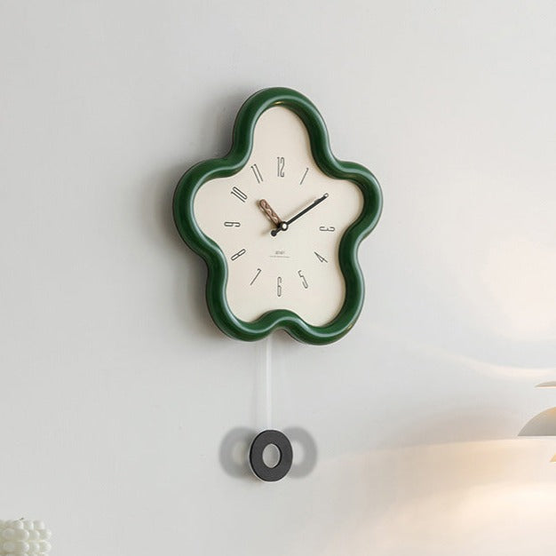 Flower Pendulum Clock | 3D Design Wall Clock for Bedroom Style