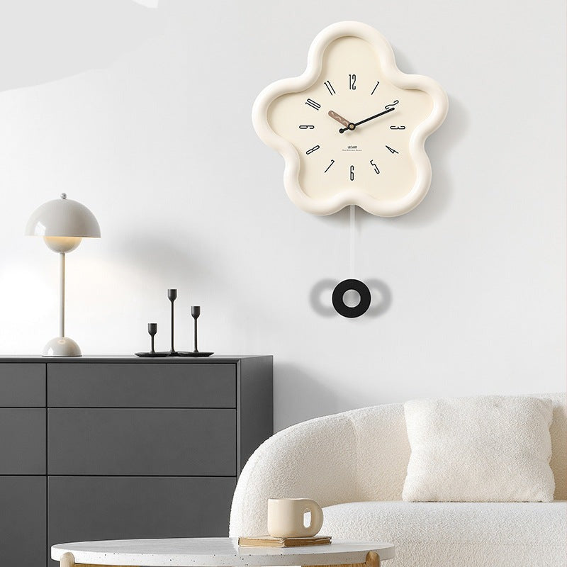 Flower Pendulum Clock | 3D Design Wall Clock for Bedroom Style