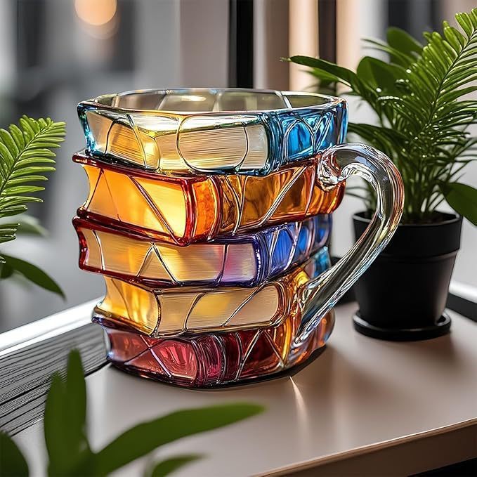 Hand-Painted Book Mug | Creative 3D Novel-Inspired Coffee Cup