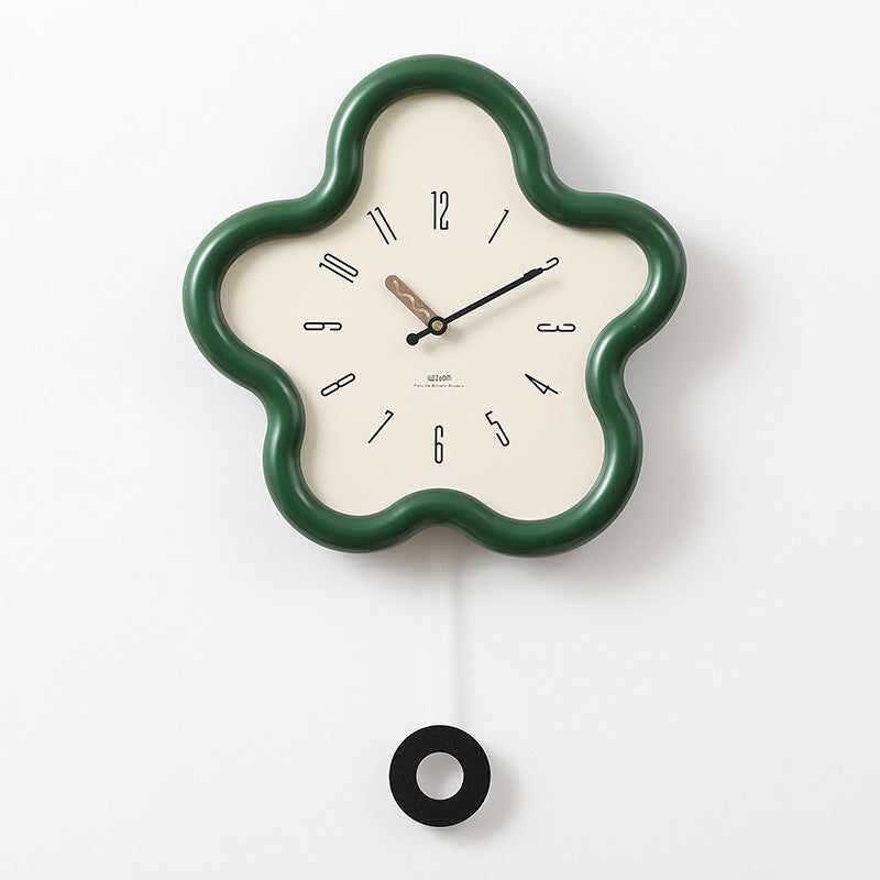 Flower Pendulum Clock | 3D Design Wall Clock for Bedroom Style