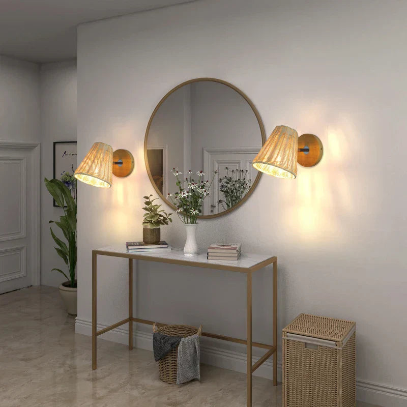 Luxyecs |EcoLume - Swivel Woven Wall Lamp | Durable & Stylish