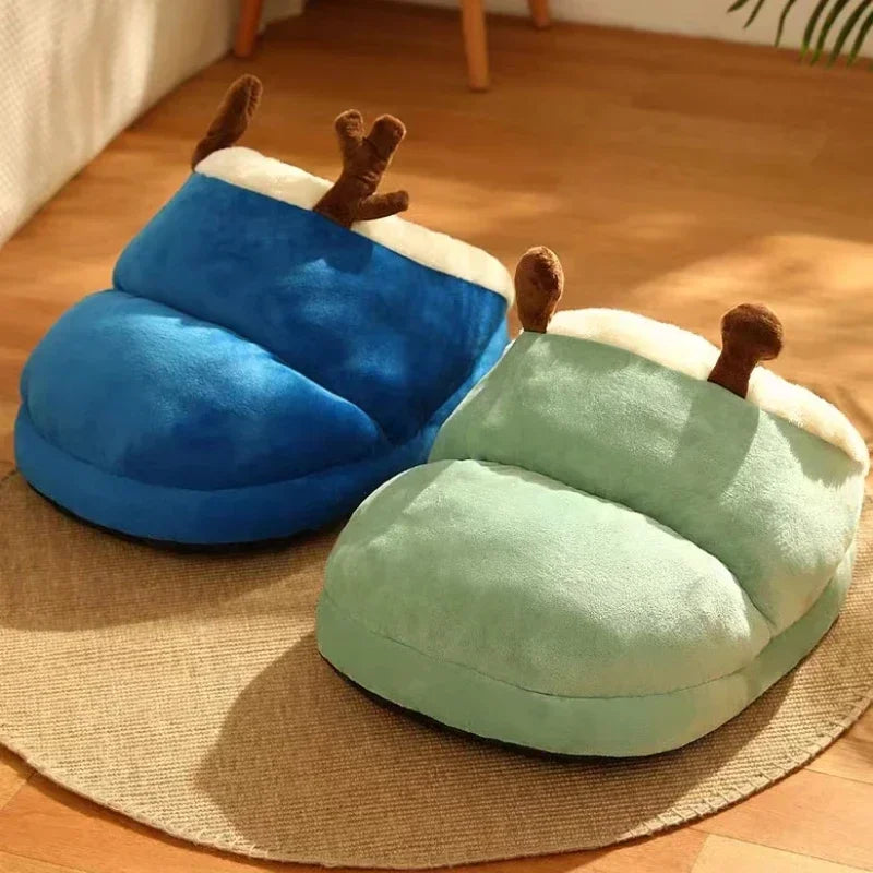 Soft Plush Dog Bed | Foldable Winter Pet House