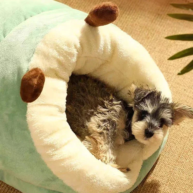 Soft Plush Dog Bed | Foldable Winter Pet House