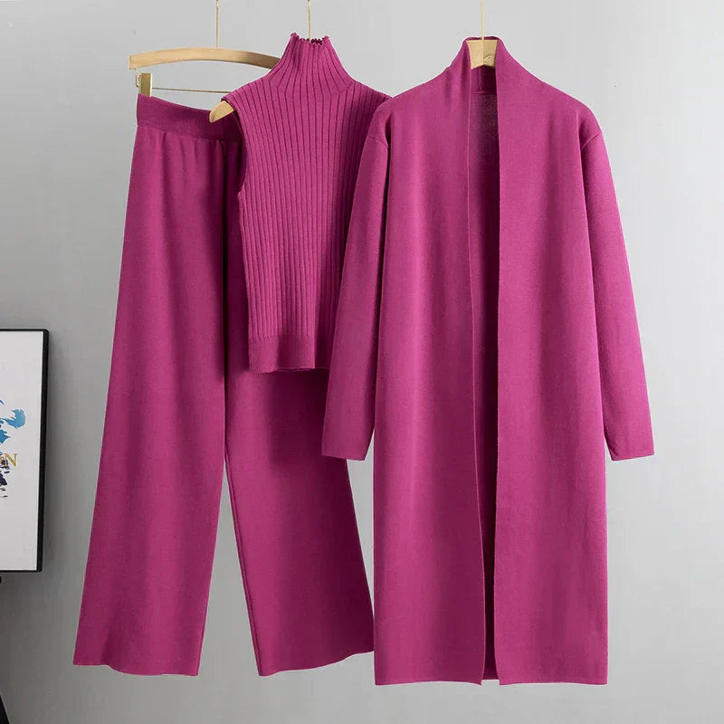 Women’s 3-Piece Lounge Set | Cardigan, Top & Pants