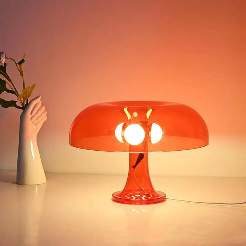 Vintage Transparent Mushroom Bedside Lamp