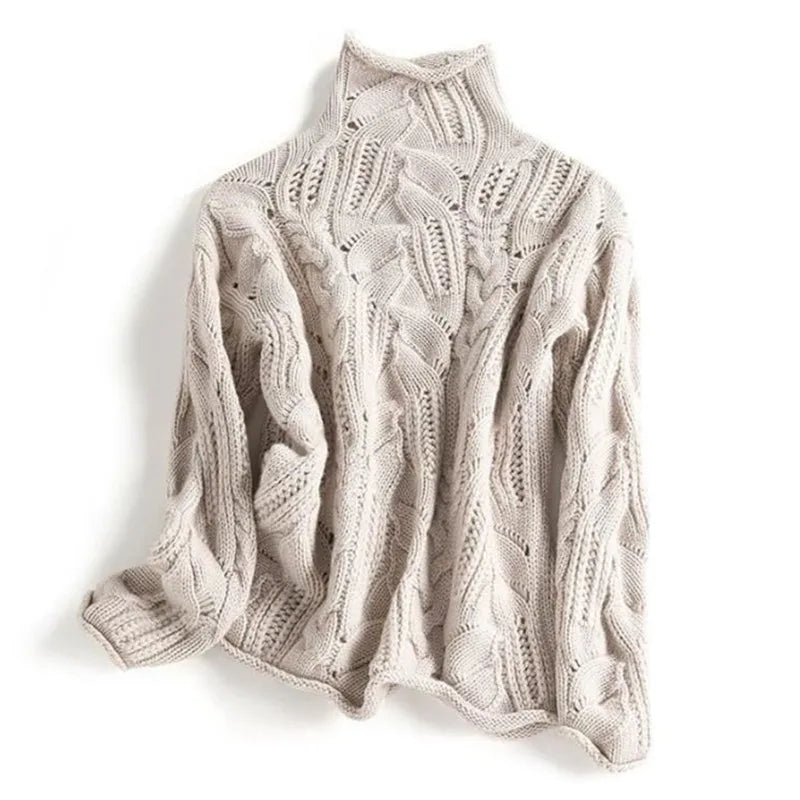 Women’s High Neck Knit Sweater | Elegant Casual Style