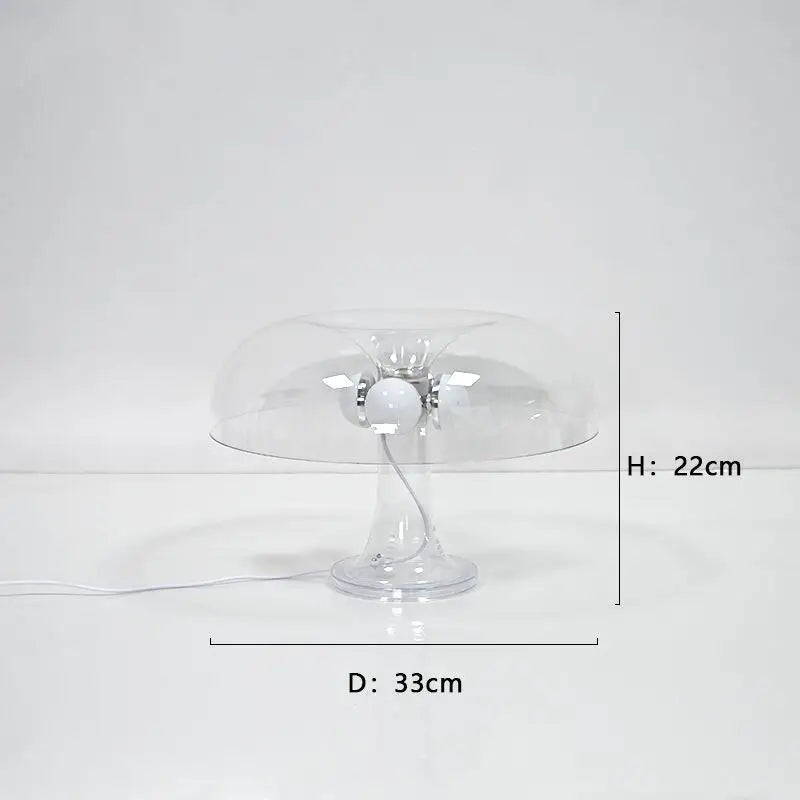 Vintage Transparent Mushroom Bedside Lamp