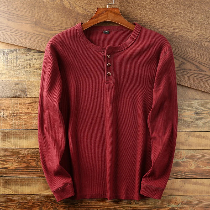 Men’s Long Sleeve Shirt | Casual Henley Top