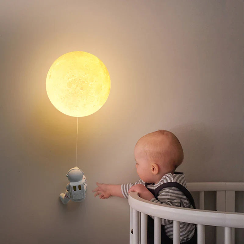 Astronaut Wall-Mounted Kids’ Bedside Lamp