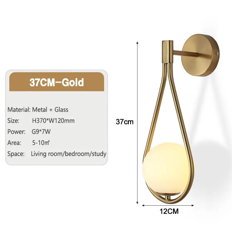 Frosted Glass Wall Lamp – Modern Indoor Lighting Fixture