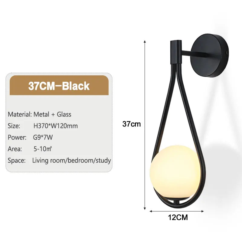 Frosted Glass Wall Lamp – Modern Indoor Lighting Fixture