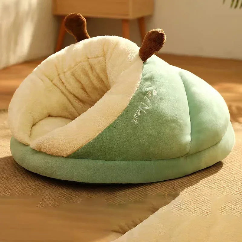 Soft Plush Dog Bed | Foldable Winter Pet House