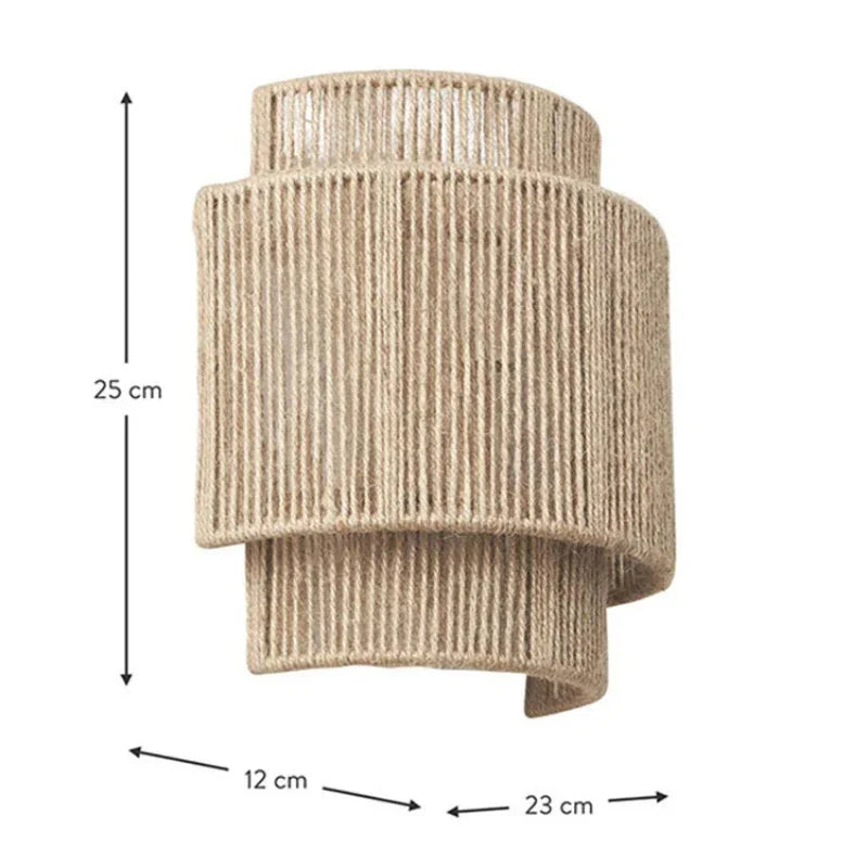 Woven Rattan Bedside Wall Lamp – Warm Vintage Elegance